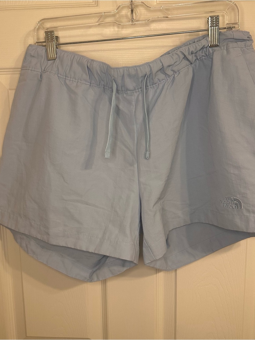 The North Face Women's Pale Blue Athletic Shorts with Drawcord